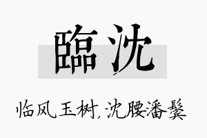 临沈名字的寓意及含义