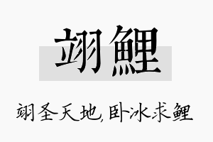 翊鲤名字的寓意及含义