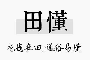 田懂名字的寓意及含义