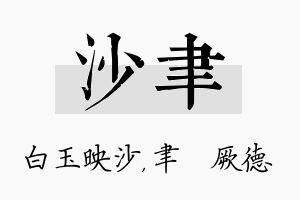 沙聿名字的寓意及含义