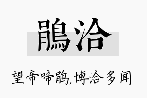 鹃洽名字的寓意及含义