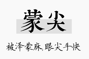 蒙尖名字的寓意及含义