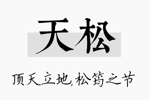 天松名字的寓意及含义