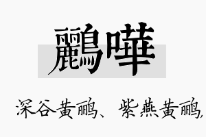 鹂哗名字的寓意及含义