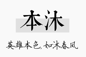 本沐名字的寓意及含义