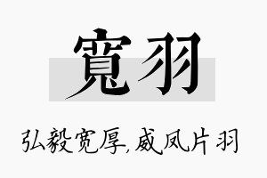 宽羽名字的寓意及含义