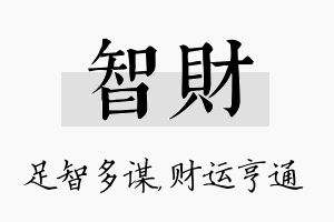 智财名字的寓意及含义