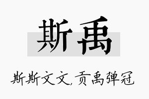 斯禹名字的寓意及含义