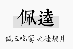 佩逵名字的寓意及含义