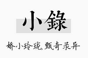 小录名字的寓意及含义