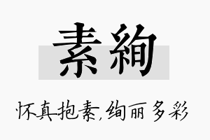 素绚名字的寓意及含义