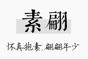 素翩名字的寓意及含义