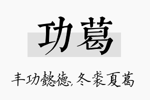 功葛名字的寓意及含义