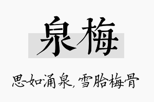 泉梅名字的寓意及含义