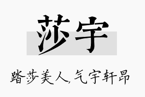 莎宇名字的寓意及含义