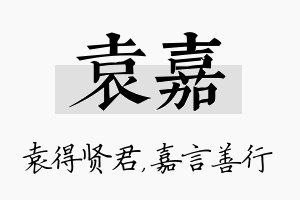 袁嘉名字的寓意及含义