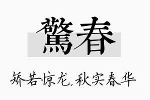 惊春名字的寓意及含义