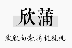 欣蒲名字的寓意及含义