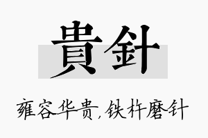 贵针名字的寓意及含义