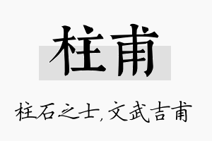 柱甫名字的寓意及含义