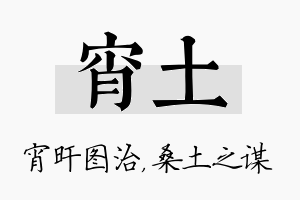 宵土名字的寓意及含义