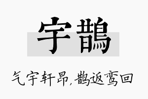 宇鹊名字的寓意及含义