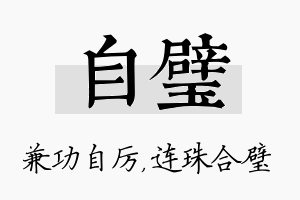 自璧名字的寓意及含义