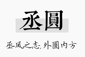 丞圆名字的寓意及含义