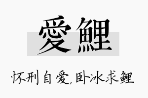 爱鲤名字的寓意及含义