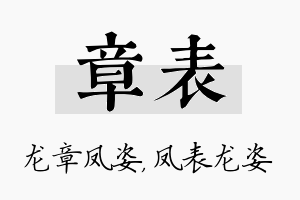 章表名字的寓意及含义