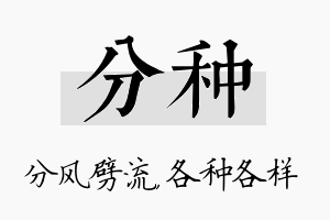 分种名字的寓意及含义