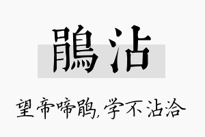 鹃沾名字的寓意及含义