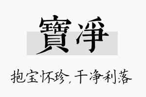 宝净名字的寓意及含义