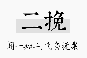 二挽名字的寓意及含义