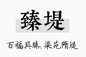 臻堤名字的寓意及含义