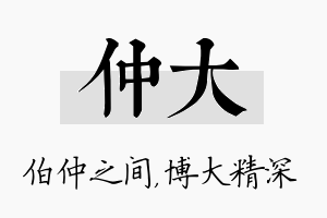 仲大名字的寓意及含义