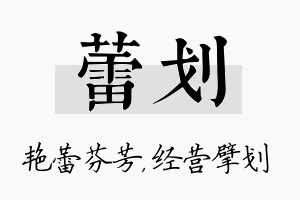 蕾划名字的寓意及含义