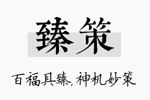 臻策名字的寓意及含义