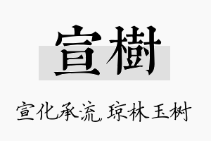 宣树名字的寓意及含义