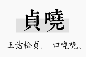 贞哓名字的寓意及含义