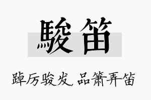 骏笛名字的寓意及含义