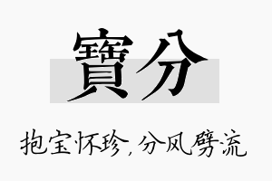 宝分名字的寓意及含义