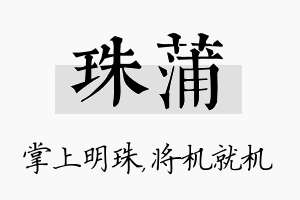 珠蒲名字的寓意及含义