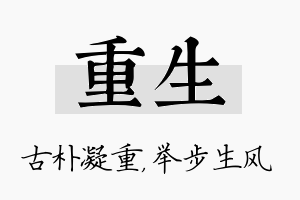 重生名字的寓意及含义