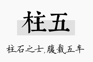 柱五名字的寓意及含义