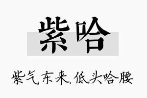 紫哈名字的寓意及含义