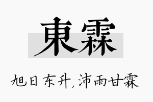 东霖名字的寓意及含义