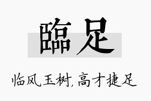 临足名字的寓意及含义