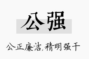 公强名字的寓意及含义