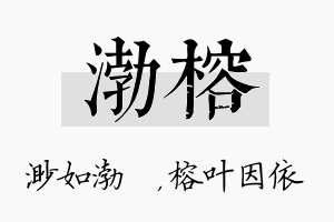 渤榕名字的寓意及含义